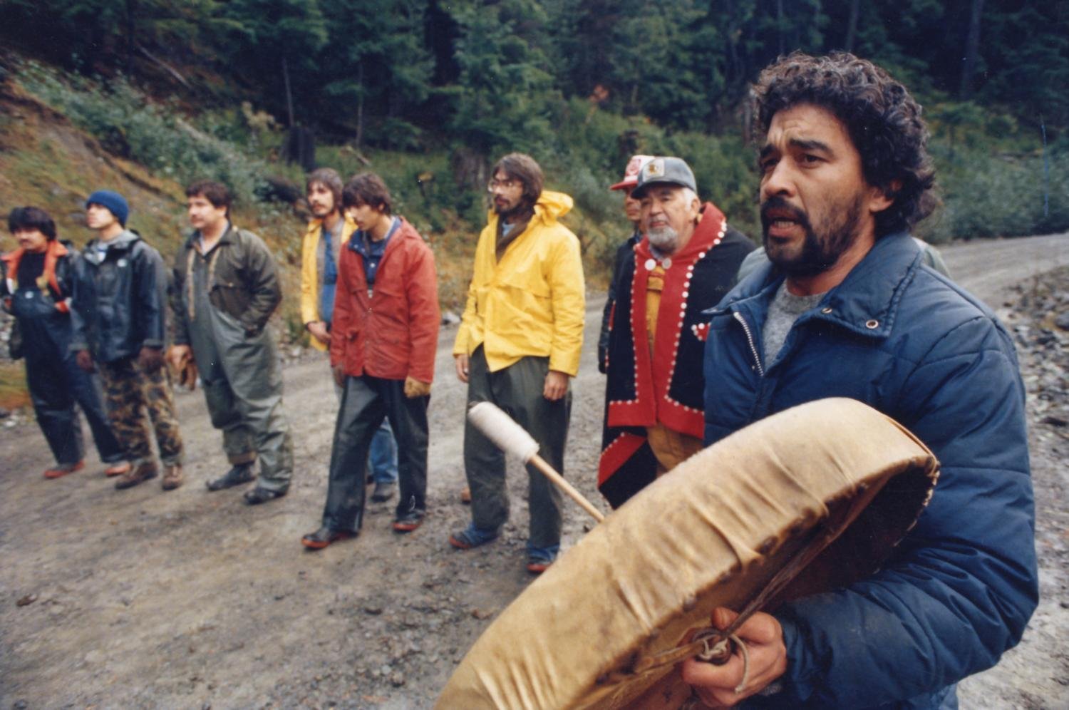 Haida elders lead blockade to stop logging at Athlii Gwaii (Lyell Island)