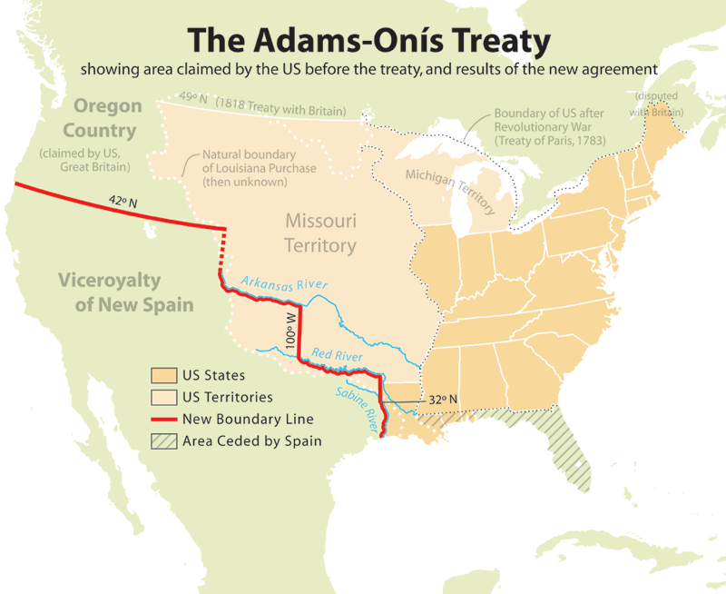 Adams-Onís Treaty signed aka Florida Purchase