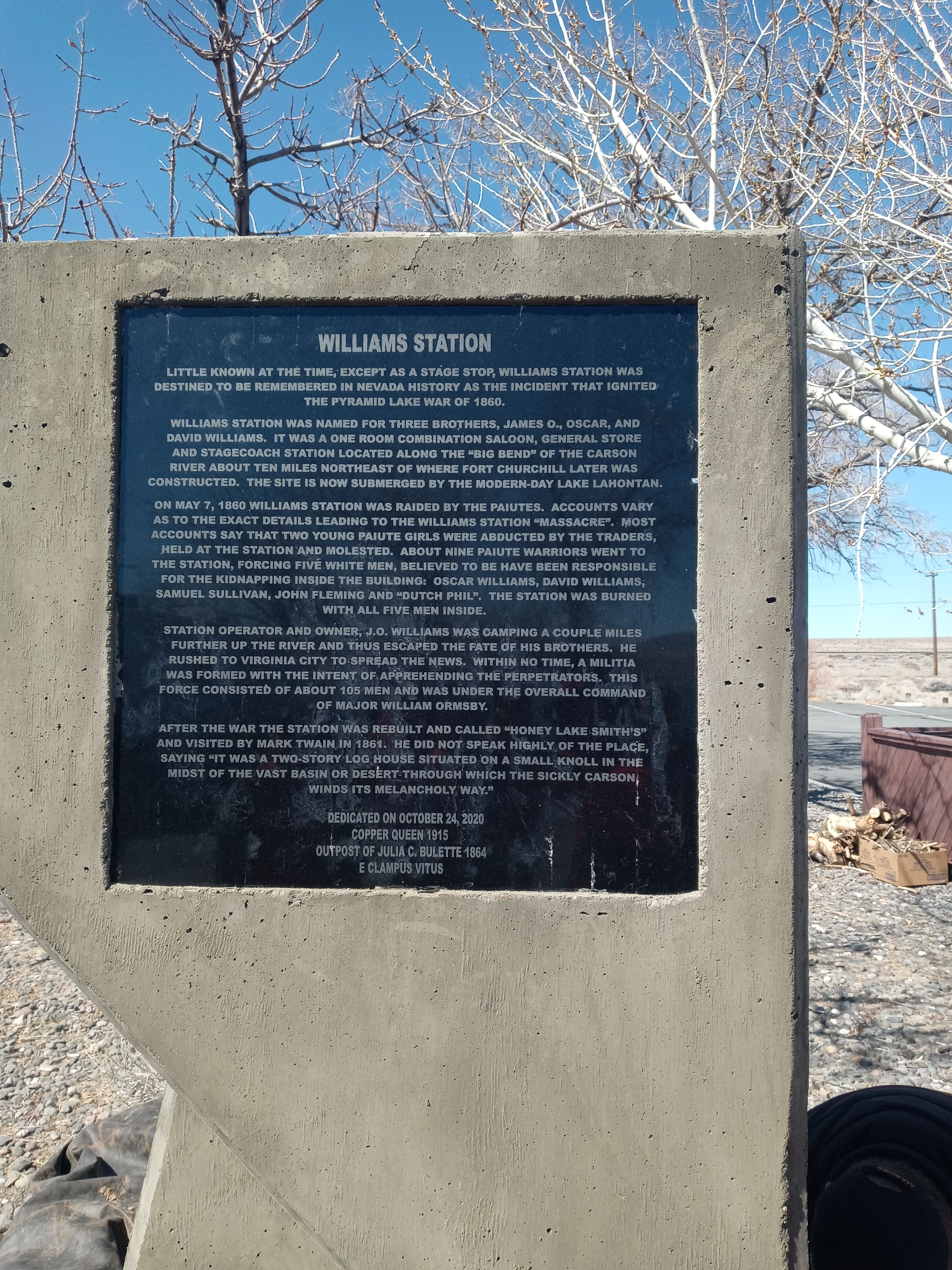 Paiute attack on Williams Station rescues two kidnapped young Paiute girls and ignites the Pyramid Lake War