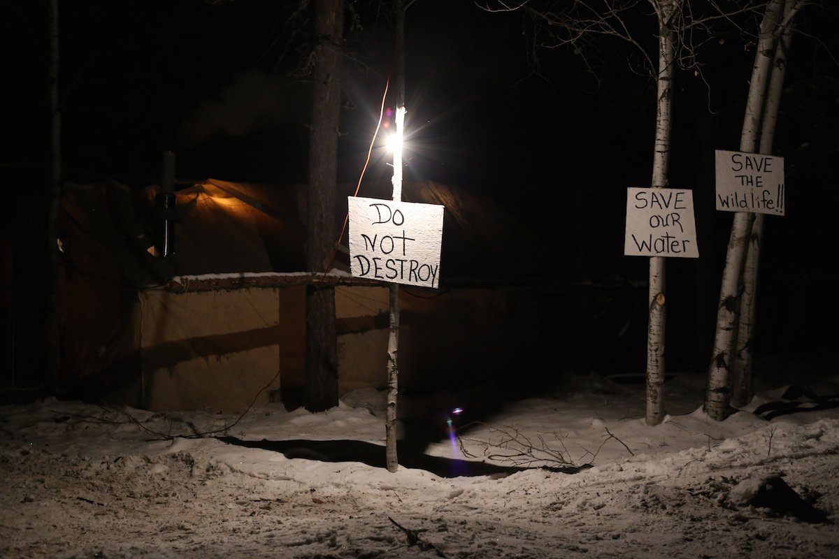 Dene trappers called the Northern Trappers Alliance set up a checkpoint on Saskatchewan’s Highway 955